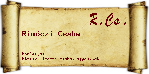 Rimóczi Csaba névjegykártya